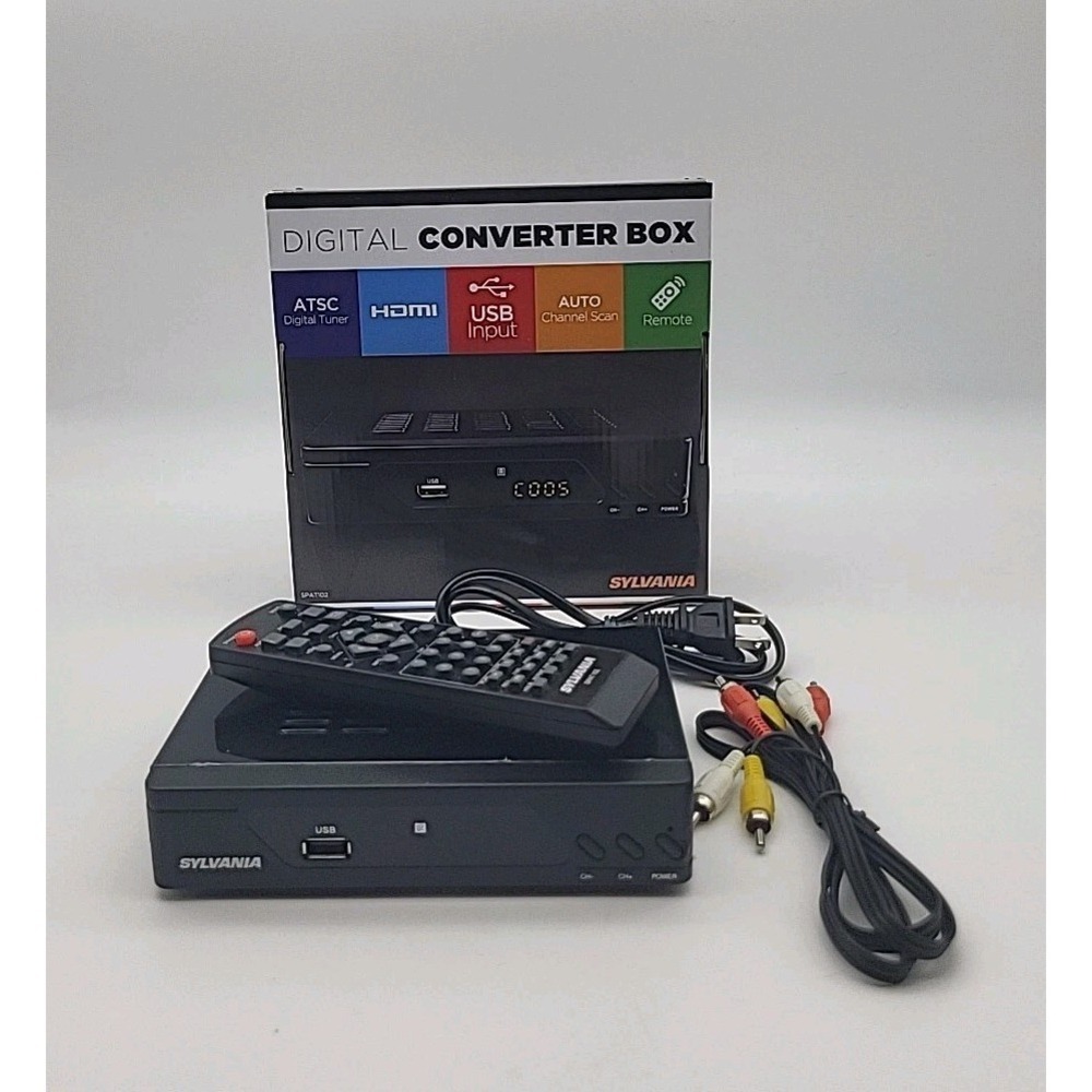Sylvania Digital Converter Box For TV HDMI Cable With Remote
